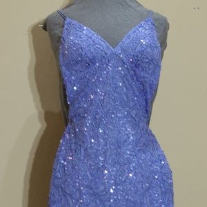 SCALA short lace up scroll design size 0 in periwinkle